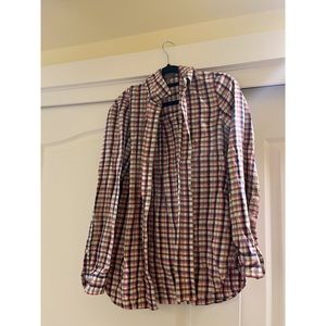 Pink checkered Madewell button-up